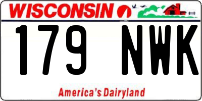WI license plate 179NWK