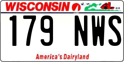WI license plate 179NWS