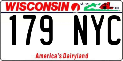 WI license plate 179NYC