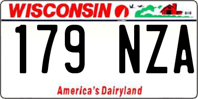 WI license plate 179NZA