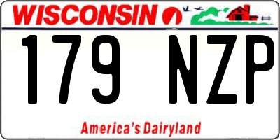 WI license plate 179NZP