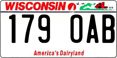 WI license plate 179OAB