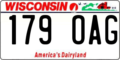 WI license plate 179OAG