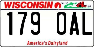 WI license plate 179OAL