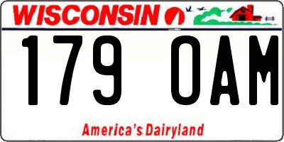 WI license plate 179OAM