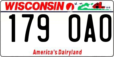 WI license plate 179OAO