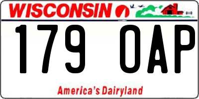 WI license plate 179OAP