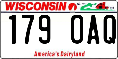 WI license plate 179OAQ