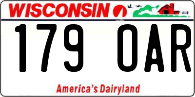 WI license plate 179OAR