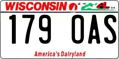WI license plate 179OAS