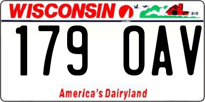 WI license plate 179OAV