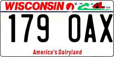 WI license plate 179OAX