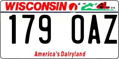 WI license plate 179OAZ