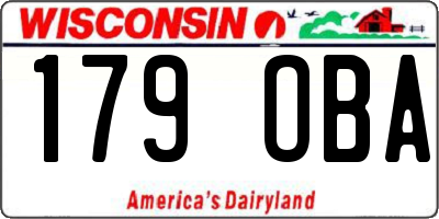 WI license plate 179OBA