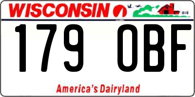 WI license plate 179OBF