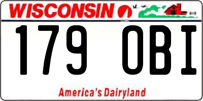 WI license plate 179OBI