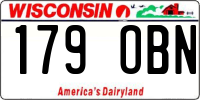 WI license plate 179OBN