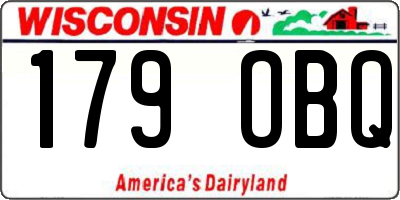 WI license plate 179OBQ
