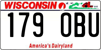 WI license plate 179OBU