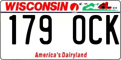 WI license plate 179OCK