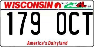 WI license plate 179OCT