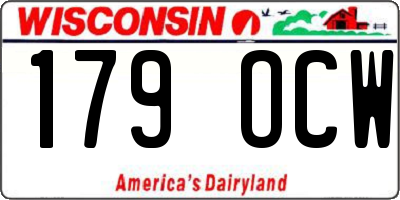 WI license plate 179OCW