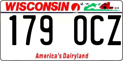 WI license plate 179OCZ