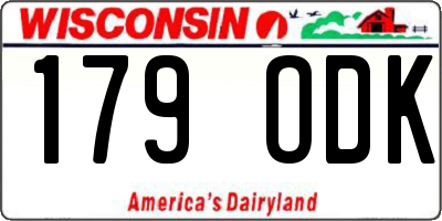 WI license plate 179ODK