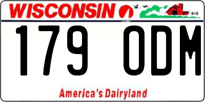 WI license plate 179ODM