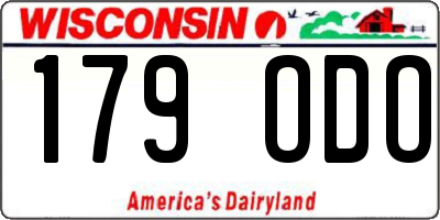 WI license plate 179ODO