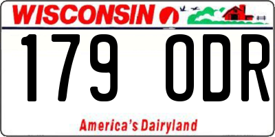 WI license plate 179ODR