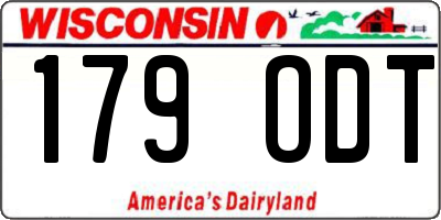 WI license plate 179ODT