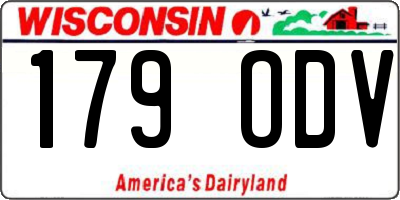 WI license plate 179ODV