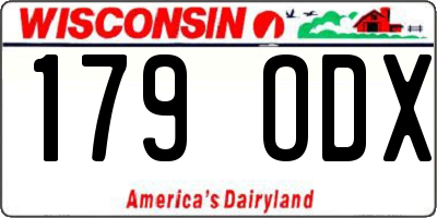 WI license plate 179ODX