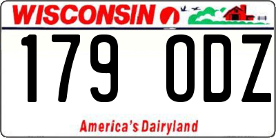 WI license plate 179ODZ