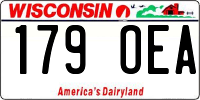 WI license plate 179OEA