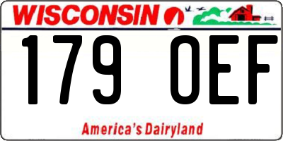 WI license plate 179OEF