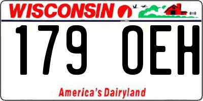 WI license plate 179OEH