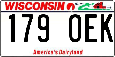 WI license plate 179OEK