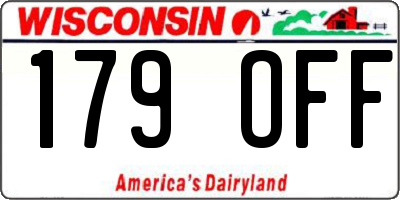 WI license plate 179OFF