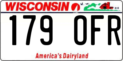 WI license plate 179OFR