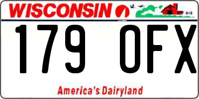 WI license plate 179OFX