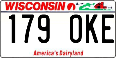 WI license plate 179OKE