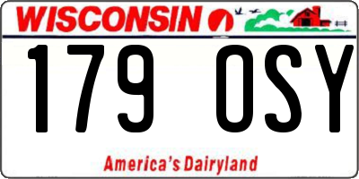 WI license plate 179OSY
