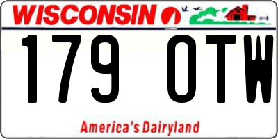 WI license plate 179OTW