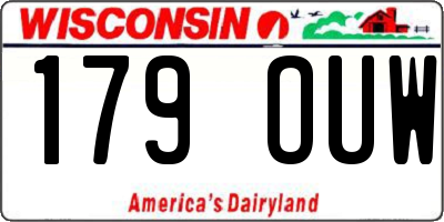 WI license plate 179OUW