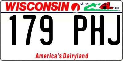 WI license plate 179PHJ