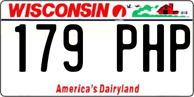 WI license plate 179PHP