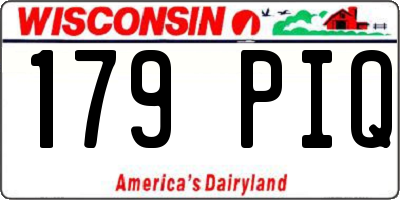 WI license plate 179PIQ