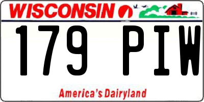 WI license plate 179PIW